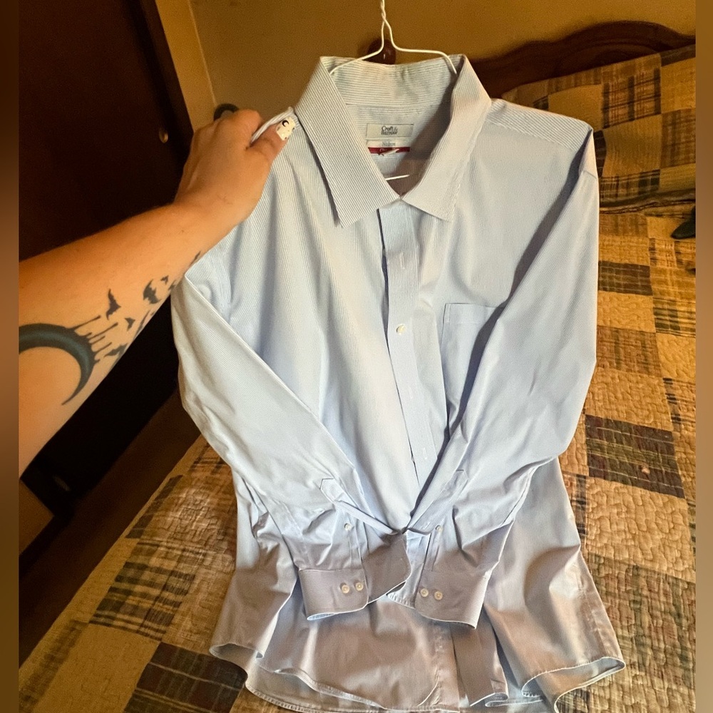 Croft & Barrow Light Blue Classic Fit Button Up Dress Shirt